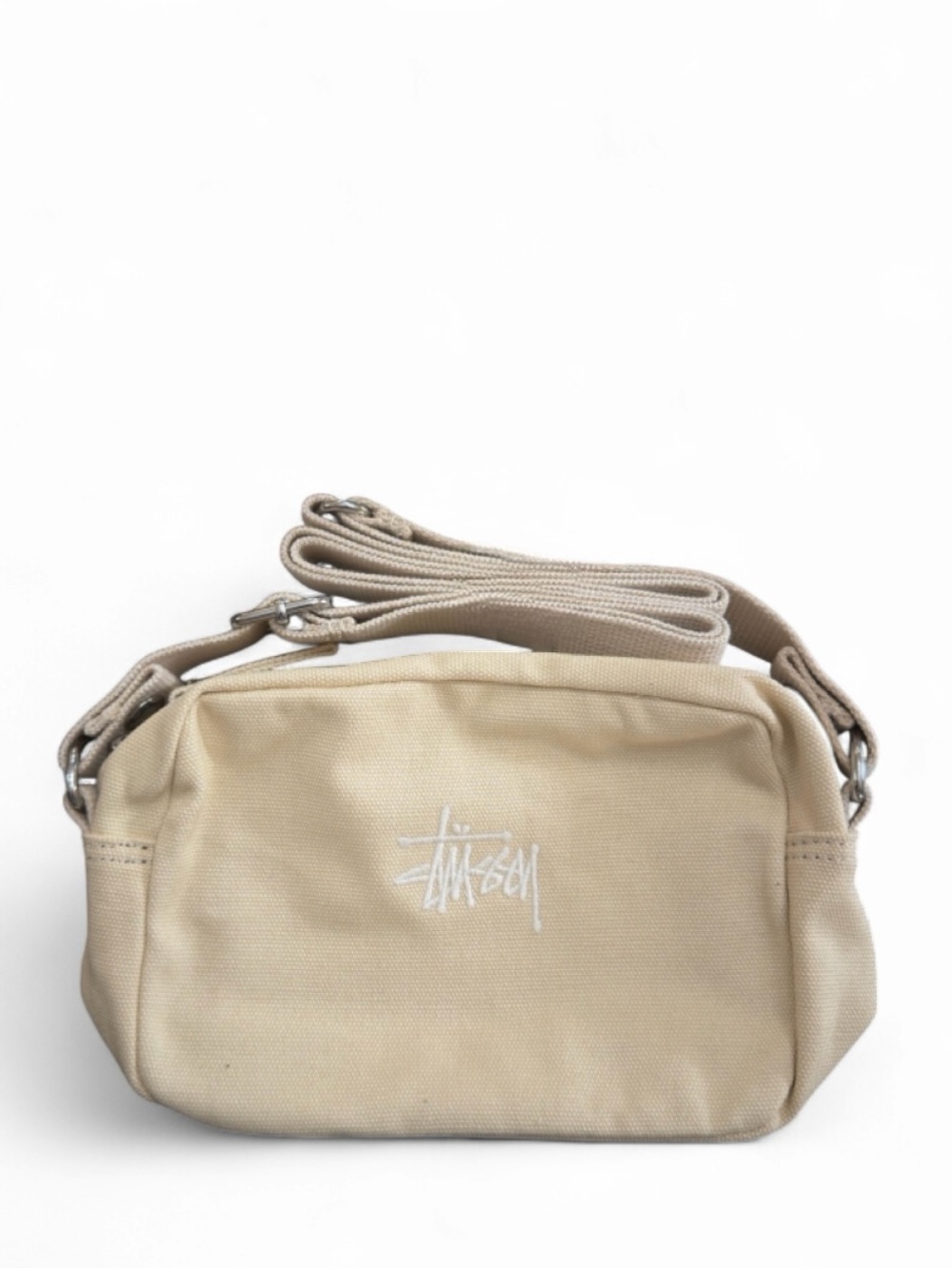 Stüssy Unisex Natural Beige Canvas Side Pouch/Bag (NWT)